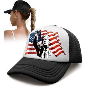 Flag  100% Polyester  Flafens Women's  Cute Summer Baseball Cap for Women